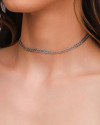 Choker Chinesca 5 mm Ródio Branco