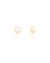 Brinco Círculo Ponto de Luz Cravejado Cristal Banhado a Ouro 18K