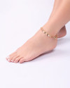 Tornozeleira Grumet Gotas Lisas Banhado a Ouro 18K