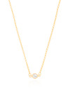 Gargantilha Back Nacklace Elos Pontos de Luz Cristal Banhado a Ouro 18K - 60 cm