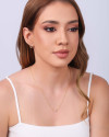 Gargantilha Back Nacklace Elos Pontos de Luz Cristal Banhado a Ouro 18K - 60 cm