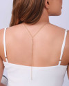 Gargantilha Back Nacklace Elos Pontos de Luz Cristal Banhado a Ouro 18K - 60 cm