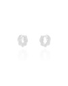 Brinco Argola Click Torcida Lisa 1.4 cm Ródio Branco