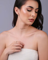 Ear Jacket Pontos de Luz Cristal Banhado a Ouro 18K