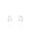 Brinco Argola Gota Entrelaçada Cravejada Cristal 1.4 cm Ródio Branco