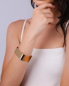 Bracelete Quadrado Liso 2.3 cm Banhado a Ouro 18K