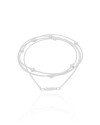 Pulseira Corda de Violão Trevos Ródio Branco