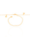 Gravata Elos Americanos Estrelas Lisas Banhado a Ouro 18K - 45 cm