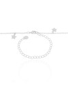 Gravata Elos Americanos Estrelas Lisas Ródio Branco - 45 cm