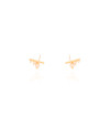 Brinco Graveto Pontos de Luz Cristal Banhado a Ouro 18K