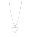 Gargantilha Veneziana Coração Cravejado Cristal Ródio Branco - 45 cm