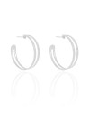 Brinco Argola Vazada Lisa 3.0 cm Ródio Branco