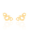 Ear Cuff Orgânico Vazado Liso Banhado a Ouro 18K