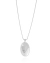 Gargantilha Veneziana Oval Liso Ródio Branco - 45 cm