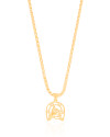 Gargantilha Ferradura Cavalo Cravejado Cristal Banhado a Ouro 18K - 45 cm