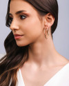 Brinco Argola Oval Fio 4.2 cm Banhado a Ouro 18K