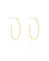 Brinco Argola Oval Fio 3.3 cm Banhado a Ouro 18K