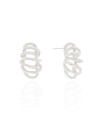 Brinco Entrelaçados Liso 2.6 cm Ródio Branco