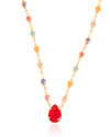 Gargantilha Gotas Coloridas Banhado a Ouro 18K - 45 cm