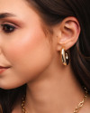 Brinco Argola Abaulada Banhado a Ouro 18k