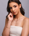 Pulseira Lisa e Zircônias com Cristal Banhado a Ouro 18k