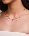 Choker Navetes Zircônia com Cristal Banhado a Ouro 18K