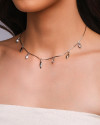 Choker Navetes Zircônia com Cristal Ródio Branco
