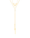 Gargantilha Dupla Palitos V Ponto de Luz Banhado a Ouro 18K - 40 cm