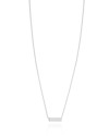 Gargantilha Pingente Retângulo Liso Ródio Branco - 45 cm