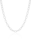 Choker Elos Ovais Ródio Branco