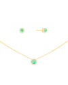 Conjunto Turmalina Cravejado Banhado a Ouro 18K