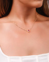 Conjunto Rubi Cravejado Banhado a Ouro 18K