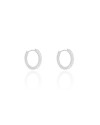 Brinco Argola Click Cravejada Cristal Ródio Branco