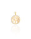 Pingente Árvore da Vida Cravejada Cristal 2.5 cm Banhado a Ouro 18K