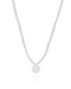 Choker Bolinhas Pingente Redondo Ródio Branco