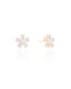 Brinco Flor Cristal Banhado a Ouro 18K