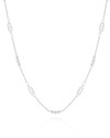Gargantilha Grumet Retangulos Cristal Ródio Branco - 45 cm
