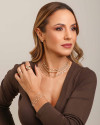 Anel Zirconia Oval Tamanho 13 Banhado a Ouro 18K