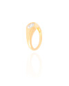 Anel Zirconia Oval Tamanho 13 Banhado a Ouro 18K
