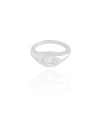 Anel Zirconia Oval Tamanho 21 Ródio Branco