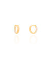 Brinco Argola Abaulada Cravejada Cristal Banhado a Ouro 18K