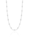 Choker Zircônia Navete 32 cm Ródio Branco