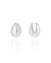 Brinco Argola Click Gota Lisa 2.6 cm Ródio Branco