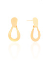 Brinco Gota Vazada Lisa 5.1 cm Banhado a Ouro 18K