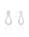 Brinco Gota Vazada Lisa 5.1 cm Ródio Branco