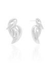 Brinco Orgânico Duplo Liso 4.3 cm Ródio Branco