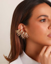 Brinco Ear Cuff Asa Lisa 6.5 cm Banhado a Ouro 18K