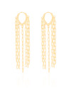 Brinco Argola Click Franja Elos 6.4 cm Banhado a Ouro 18K