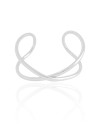 Bracelete Tubo X liso Ródio Branco