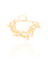 Pulseira Asas Lisas Banhado a Ouro 18K